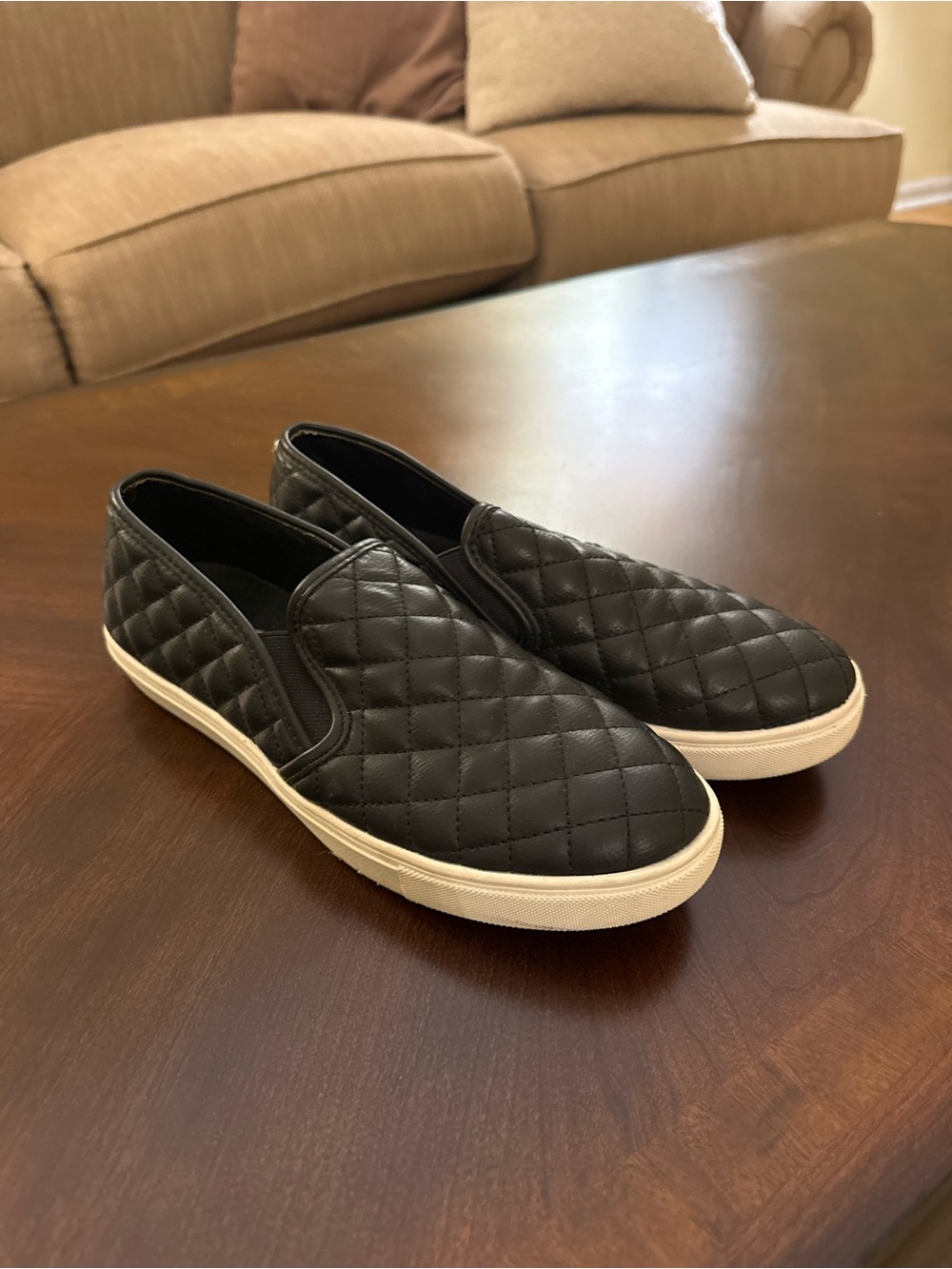 Women’s Black Quilted Slip-On Sneakers - Casual Comfort steve madden